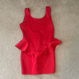 Elegant Red Peplum Top
